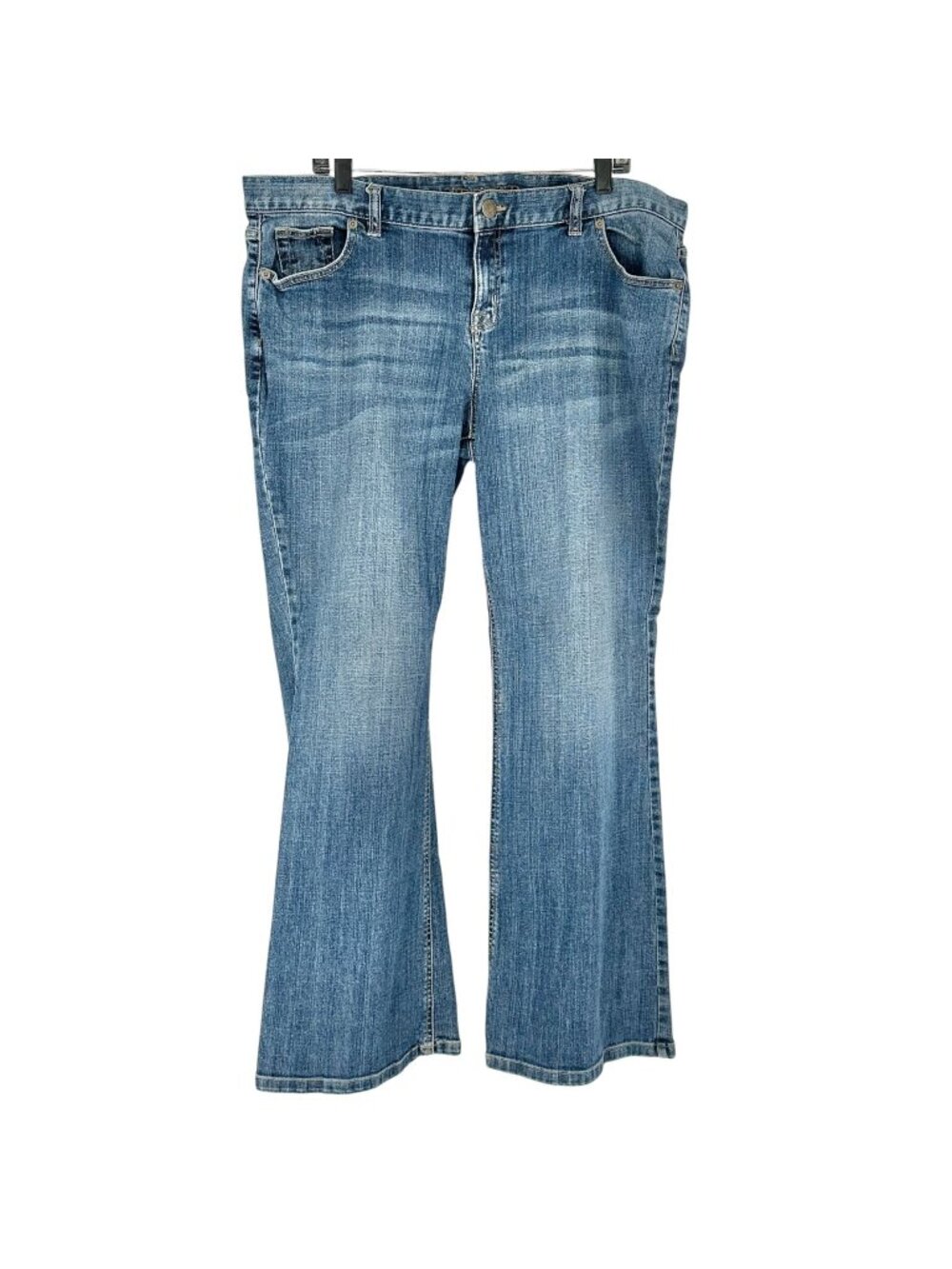 Lands End Bootcut Denim Jeans Womens Size 18 Blue Stretch Cotton Blend Classic